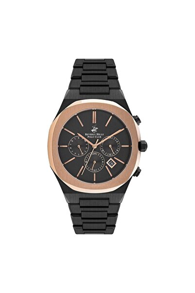 Beverly Hills Polo Club Bp3025X.850 Men's Wristwatch |   43mm Black & Rose Gold Steel, Multifunction
