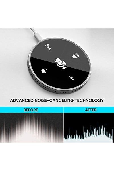 Morelian ميكروفون مؤتمرات USB لسطح المكتب، مكبر صوت، 360 درجة متعدد الاتجاهات (Y02)
