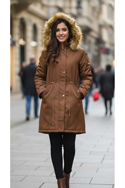 güncüoğlu Hooded Zippered Coat Length 90cm
