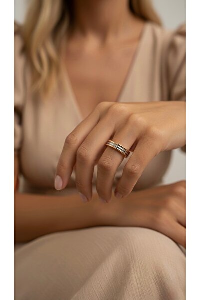 İNN JEWELLERY Steel Ring Does Not Tarnish (Size 7) Three Color Wedding Ring (2 Years Importer Warranty)