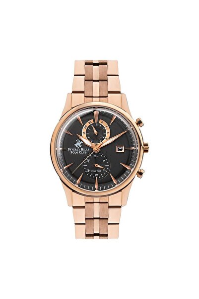 Beverly Hills Polo Club Bp3029X.460 Men's Wristwatch |   43mm Rose Gold Stainless Steel, Black Dial