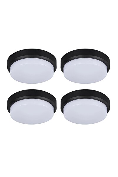 LEDIGANT Set of 4 30W Round LED Wall Lights for Outdoor, 3000K, Black