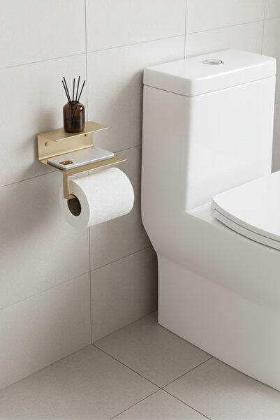 Grandmix Suport pentru hârtie igienică cu raft metalic Suport pentru hârtie igienică cu suport pentru telefon