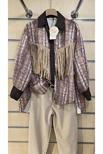 Park Moda Lumberjack Pattern Shirt with Tassel Detail