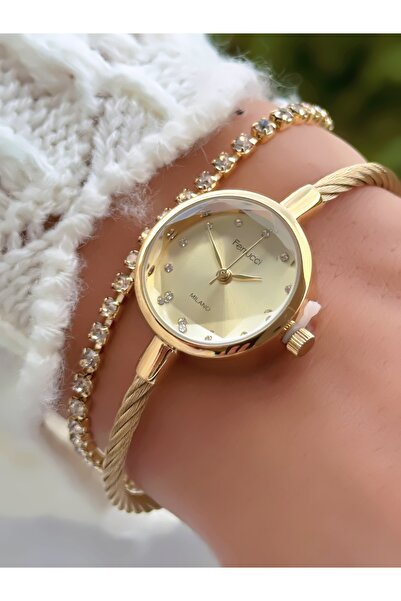 Ferrucci Steel Bracelet Cord Minimal Case Women's Wristwatch 3 Atm Water Resistant 2 Years Warranty