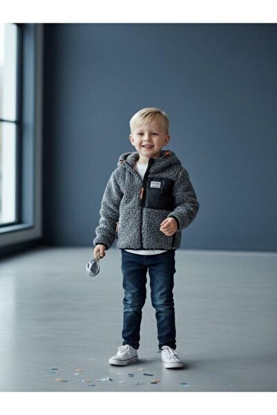 Zekids Boy's Zippered Plush Coat