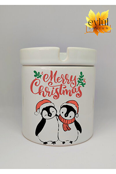 Eylül Design طيور البطريق اللطيفة مع قبعة رأس السنة الجديدة، عيد ميلاد سعيد م...