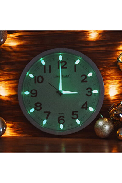 Bahat ساعة حائط بيضاء لغرفة الأطفال الصغار تتوهج في الظلام، قطر 22 سم