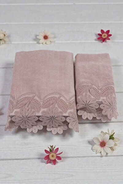 HAVLULAND AHFA HOME NARİN FRANSIZ GÜPÜRLÜ ANALI KIZLI ÇEYİZLİK HAVLU TAKIMI B...