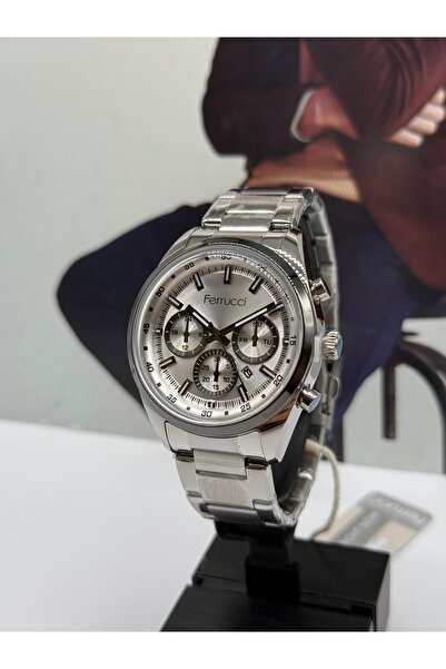 Ferrucci Silver Sports Men's Watch Waterproof with 2 Years Warranty