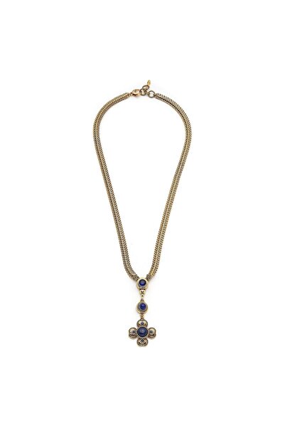 Mon Reve Whisper Altın Kaplama Zincir Lapis Yonca Charm Kolye