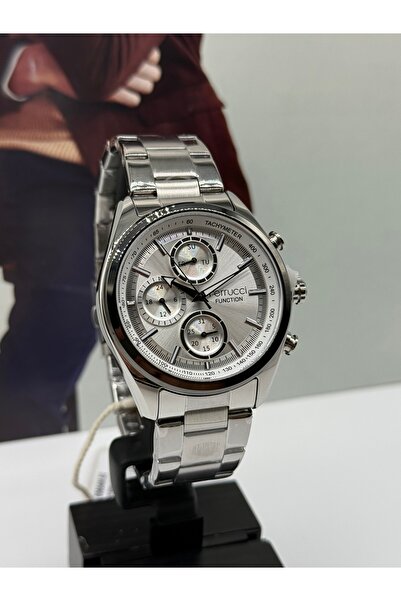 Ferrucci Silver Sports Men's Watch 43mm Waterproof with 2 Years Warranty