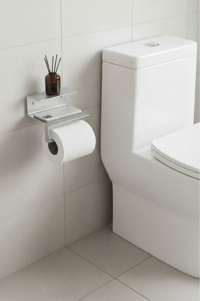 Grandmix Suport pentru hârtie igienică cu raft metalic Suport pentru hârtie i...