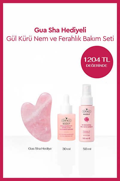 Otacı Gül Kürü Nem ve Ferahlık Bakım Seti - GuaSha Hediyeli