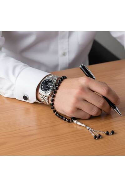 GLAMORA Men's set, waterproof watch, cufflinks, pen, rosary, and luxury box