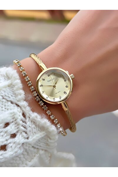 Ferrucci Steel Bracelet Cord Minimal Case Women's Wristwatch 3 Atm Water Resistant 2 Years Warranty