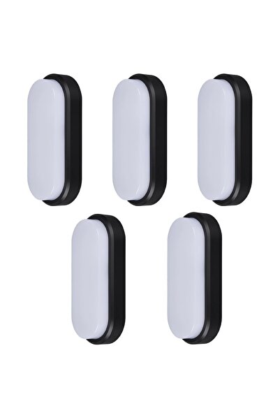LEDIGANT Set 5 Aplice LED 12W Oval pentru Exterior, 4000K, Negru