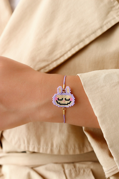 Kübüşün Atölyesi Ka-021 Miyuki Bracelet - Character Series - Labubu Purple