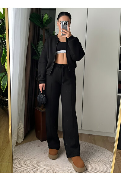 BayBayan Дамско бомбър яке и спортен екип с висока талия