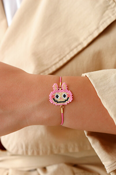 Kübüşün Atölyesi Ka-021 Miyuki Bracelet - Character Series - Labubu Pink