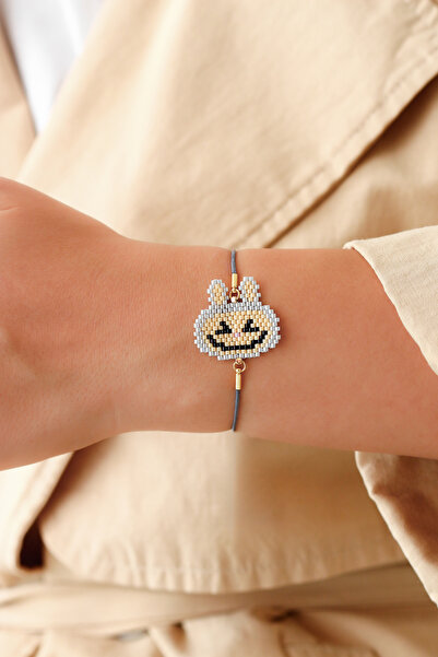 Kübüşün Atölyesi Ka-021 Miyuki Bracelet - Character Series - Labubu Gray