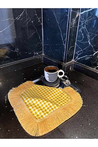 Karam Home Mini Pötikare Baskılı Püsküllü Sunum & Kokteyl Peçetesi – 4 Kenar ...