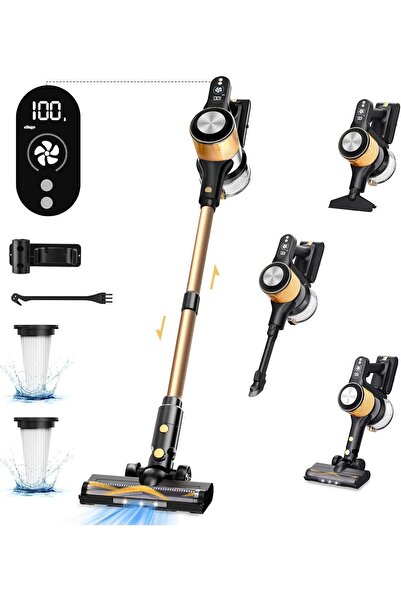 SINCHER A40 Cordless Vacuum Cleaner, 25Kpa, 45min Runtime, Detachable Battery, 3 Modes, LED Display,
