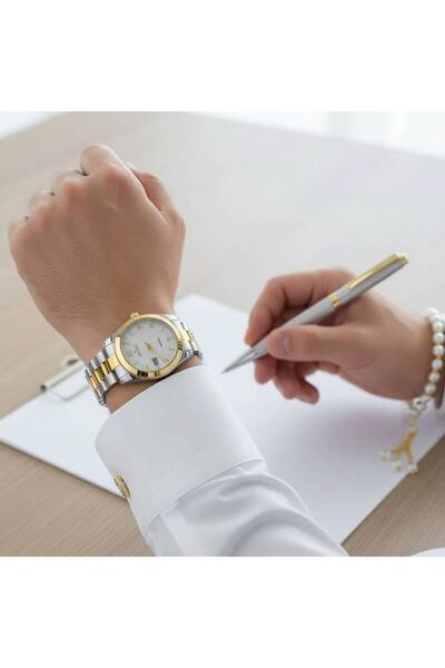 GLAMORA Men's set, waterproof watch, cufflinks, pen, rosary, and luxury box