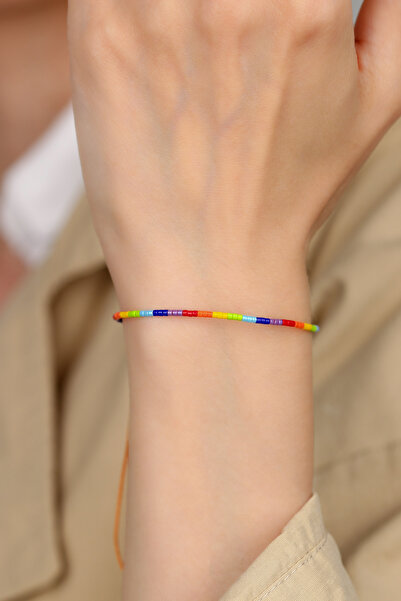 Kübüşün Atölyesi KA-031 Miyuki Bileklik - Gökkuşağı Serisi - Gökkuşağı İnce Dizi