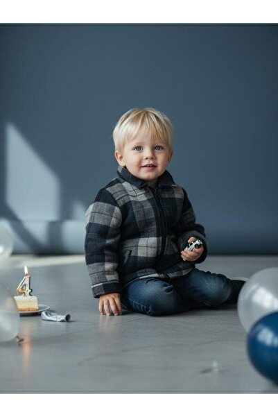 Zekids Boy's Plaid Double-Sided Coat