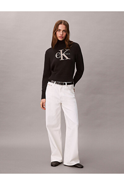 Calvin Klein With Logo Cotton Relaxed Fit Turtleneck Sweater Lv047D354Gub1 Sweater Lv047D354G Ub1