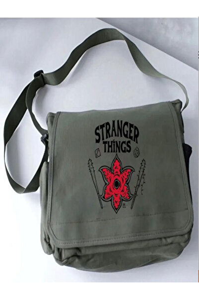 Minga London Khaki Hellfire Stranger Things Printed Postman -Ghostella