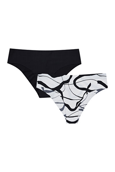 ESOTIQ Women's Brazilian Panties 2-Pack Set Seamless Laser Cut Invisible Briefs | Pie-Pie