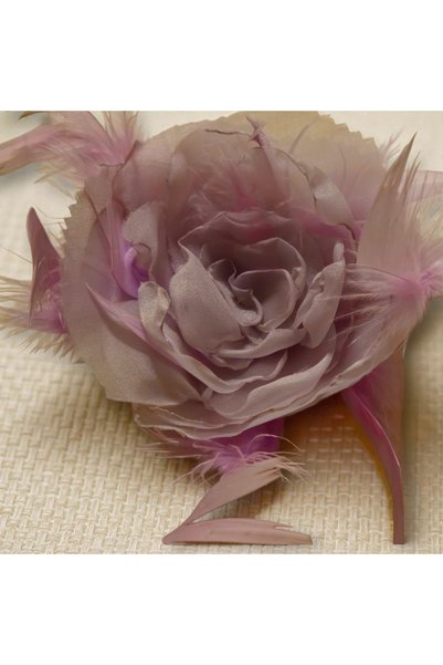WOWMOM Lilac Flower & Feather Hair Clip