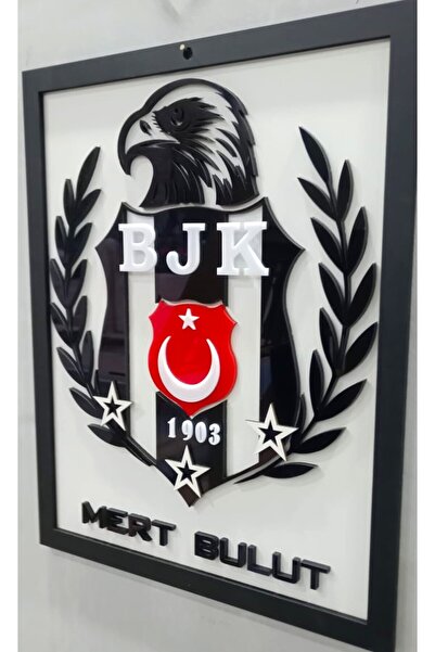 GÖK LAZER TASARIM Beşiktaş Taraftar Tablosu Kişiye özel pleksi ve MDF 36x45