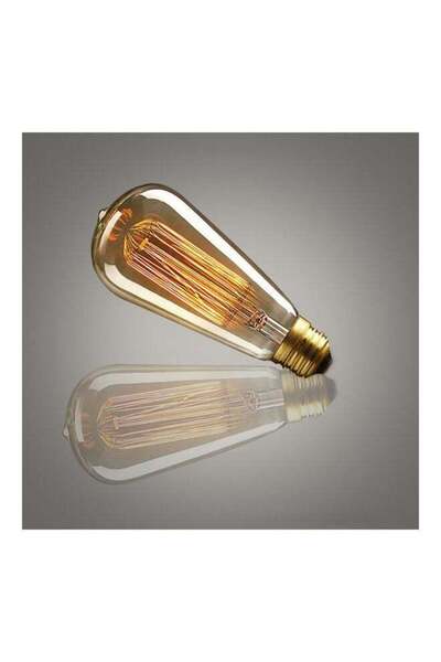 Generic 40W E27 220-240V Edison Retro Yellow W-filament Light Bulb, Coffee House Decor, Multicolour, 15x15x1