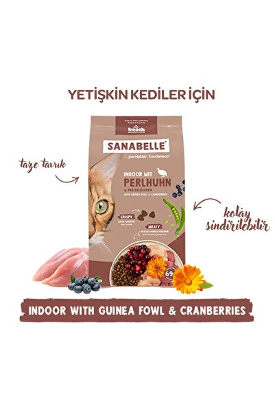 Sanabelle Indoor Gine Tavuğu ve Yaban Mersinli Yetişkin Kuru Kedi Maması 8 Kg