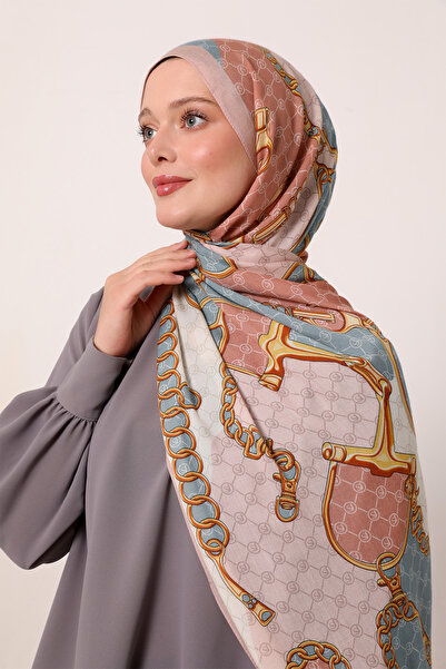 LuvenSara Şal de mătase cu model de lanţuri