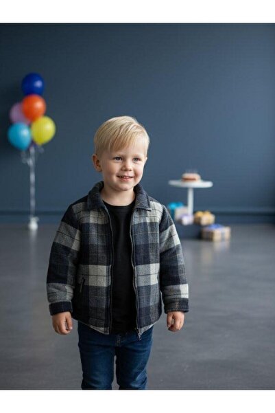 Zekids Boy's Plaid Double-Sided Coat