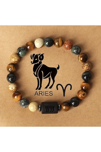 OEM Brățară energetică cu gravură zodiacală, mărgele vindecătoare din ametist...