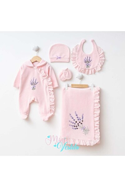 MiniVestito طقم قبعة وبطانية فيرفيريلا لورا مكون من 5 قطع، مصنوع من القطن الم...