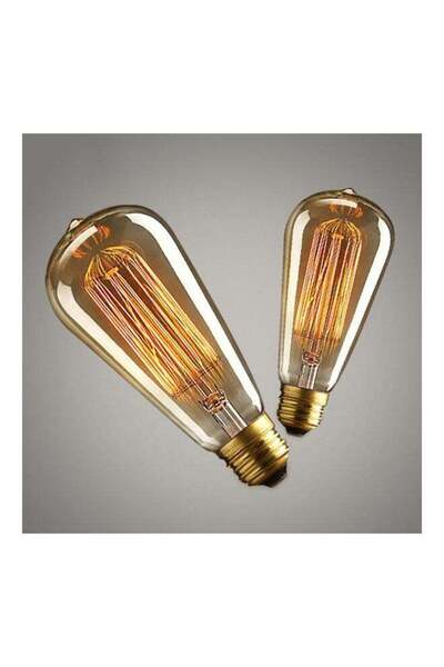 Generic 40W E27 220-240V Edison Retro Yellow W-filament Light Bulb, Coffee House Decor, Multicolour, 15x15x1