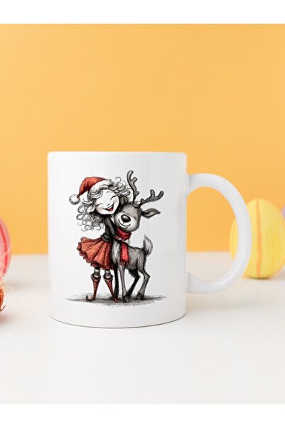 IŞILAY PROMOSYON كوب على شكل غزال لعيد الميلاد للفتيات موديل 22