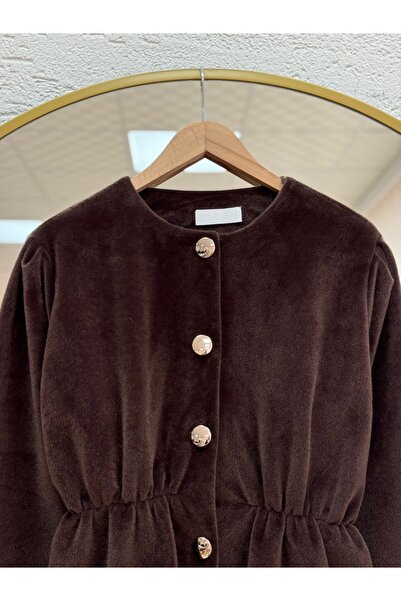 MİHRA STORE Fatiana Beli Sıkkımlı Fox Ceket-Bn4549 Aci Kahve