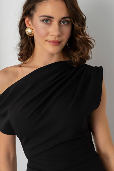 Lafaba Rochie mini neagră pentru femei, fără umăr