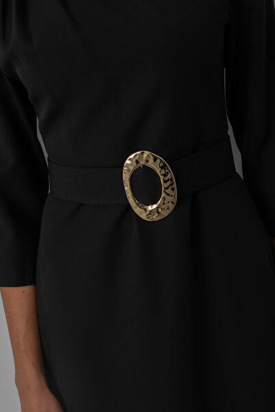 Lafaba Rochie midi de petrecere cu detaliu curea neagră pentru femei