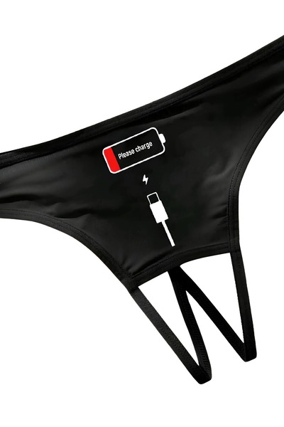 Lingerie and Fashion Style Black thong