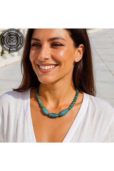 Asteria Elite Green Agate Evil Eye Protection and Balance Energy Necklace Bracelet Set