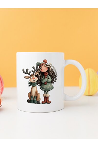 IŞILAY PROMOSYON كوب على شكل غزال لعيد الميلاد للفتيات موديل 12