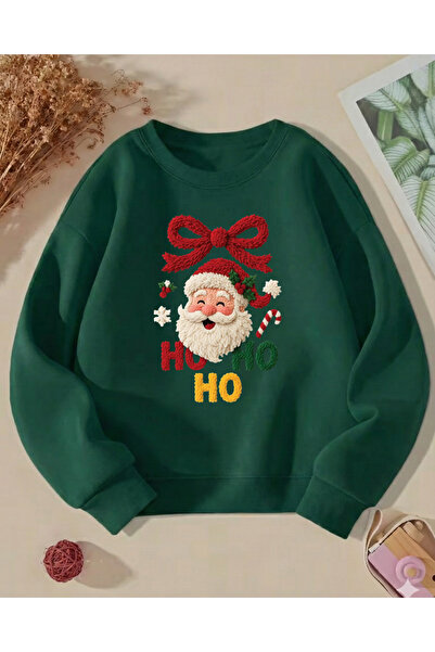 Touz Moda Christmas Design 3 Thread Thick Young Crew Neck Sweatshirt
